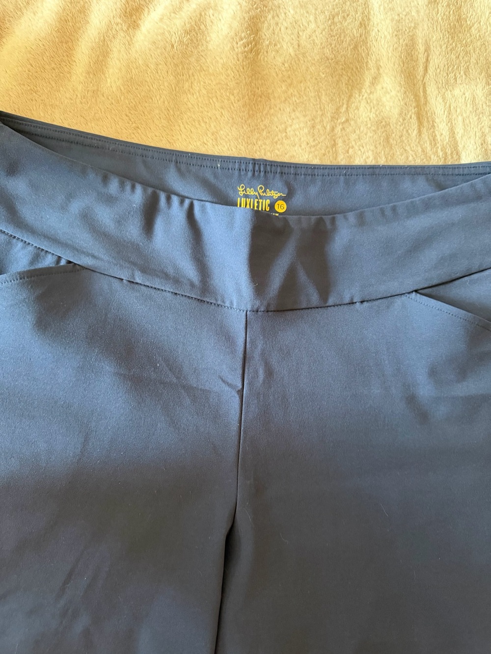 Lilly Pulitzer Navy High-Waist Athletic Shorts